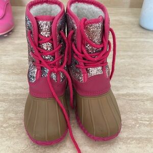 Fabkids Pink and Brown Waterproof Rain & Snow Boots